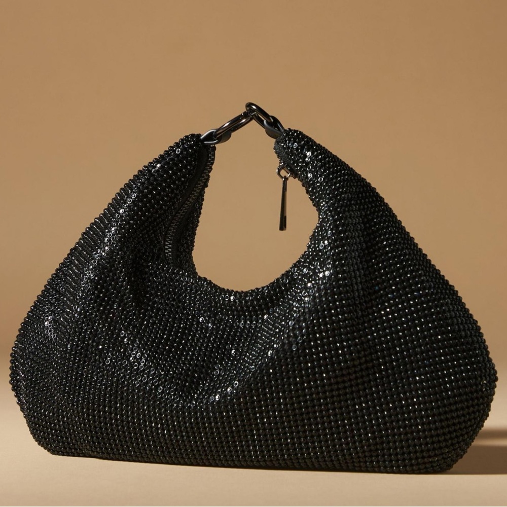 Anthropologie Crescent Rhinestone Bag